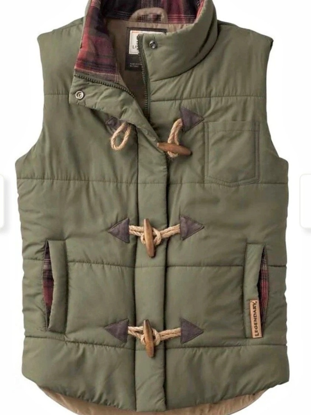 Legendary Whitetails Woods  Puff Vest in Olive Green size S. Like new